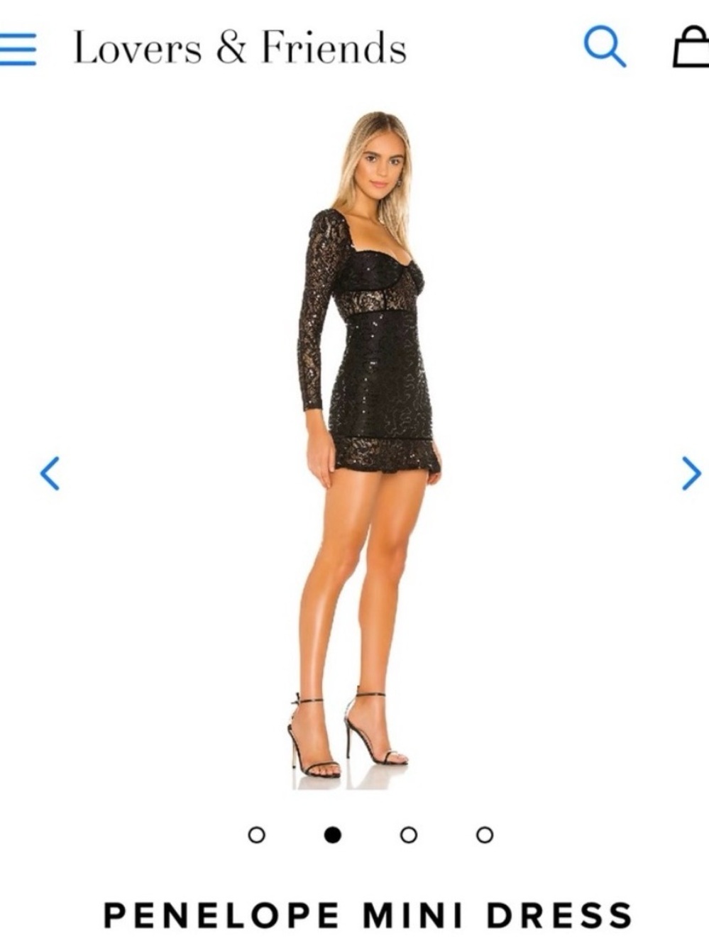 Lovers + Friends Black Lace Penelope Mini Dress